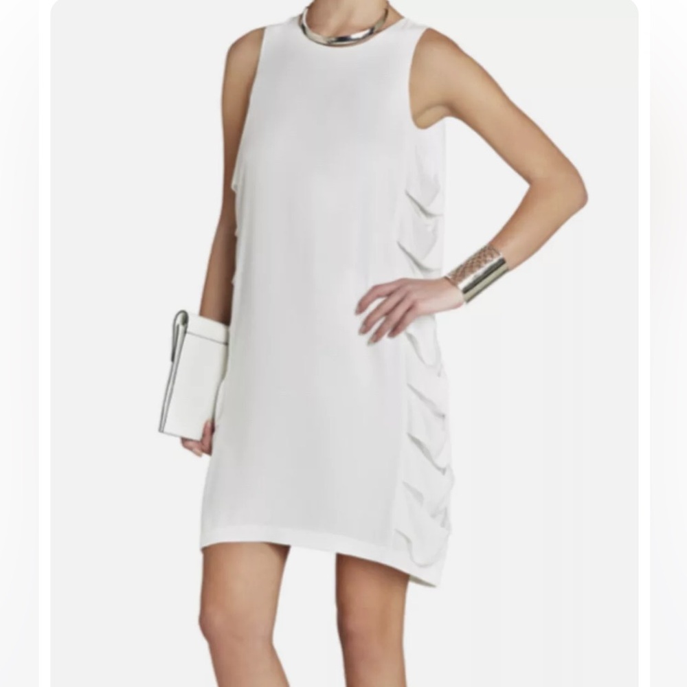 BCBGMAXAZRIA Eren Cutout Sides Sleeveless Dress White size 8